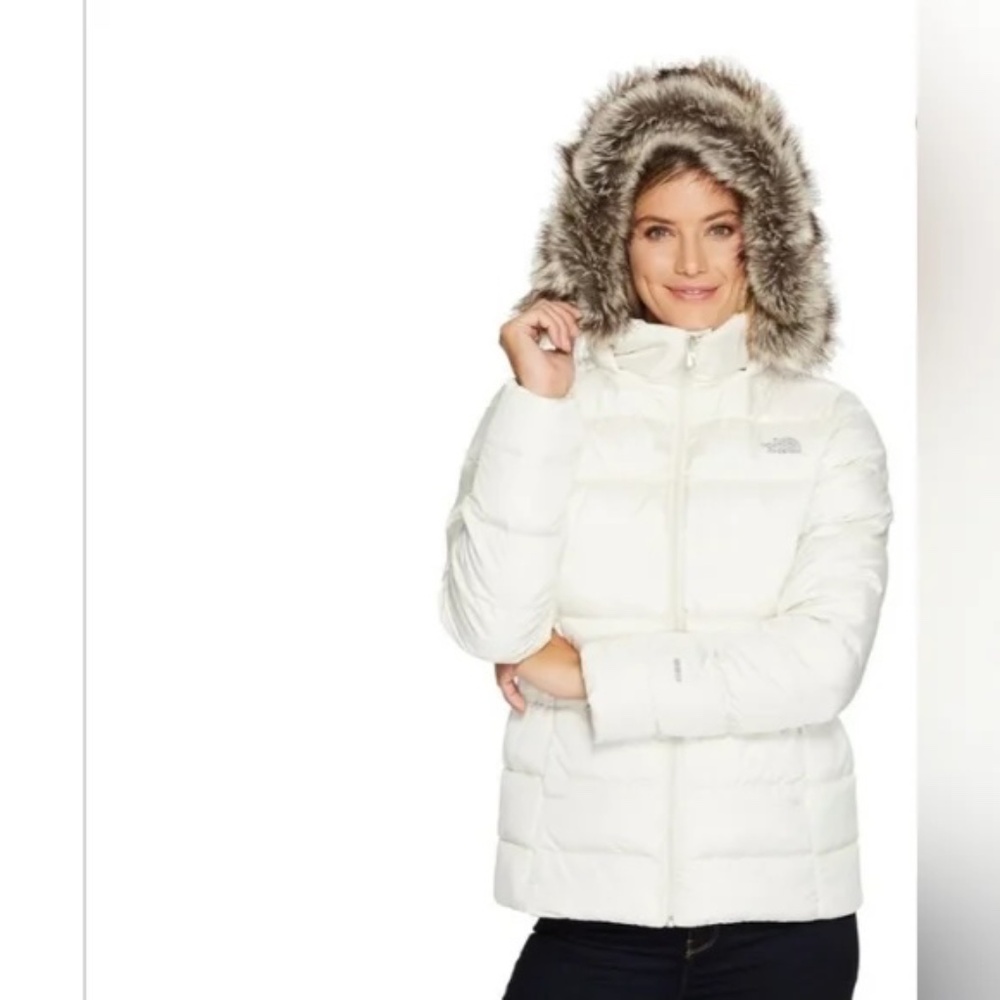 Women's Gotham Faux Fur white down jacket - North Face